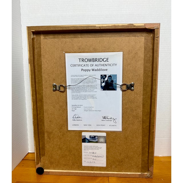 Poppy Waddilove Matted and Glass Front Framed Art Print Trowbridge Gallery UK Artist Signed Fashion with certificate of...