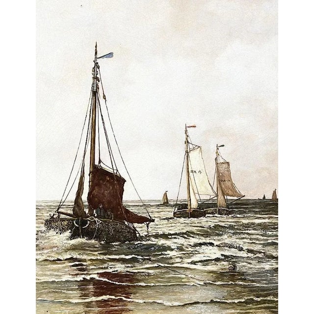 Dutch rozenburg earthenware tile wall plate after mesdag the hague, 1900 a rozenburg earthenware tile, after a painting of...