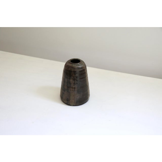 Mid-Century Modern 1970s Studio Pottery Brown Vase For Sale - Image 3 of 6