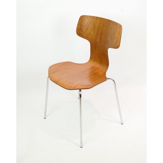 Wood Model T Dining Chairs in Teak by Arne Jacobsen, 1960s, Set of 4 For Sale - Image 7 of 16