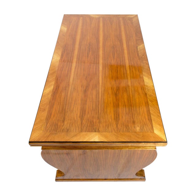 Antique Art Nouveau Walnut Writing Desk For Sale - Image 4 of 12