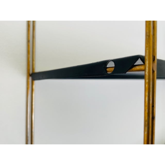 Mid-Century Modern Adjustable Brass and Metal Wall-Mounted Shelf, 1960s For Sale - Image 17 of 18