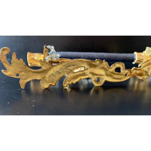 Mid 20th Century Louis V Rocco Bronze and Crystal Scones - a Pair For Sale - Image 11 of 13