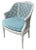 Mid 20th Century Mid-Century French Provincial Style Hand Painted Blue / White / Pink Caned Chair For Sale - Image 5 of 9