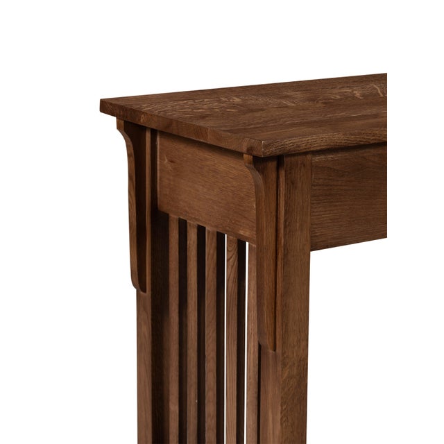 2020s Mission 1 Drawer Crofter Style Console Table - Walnut Stain For Sale - Image 5 of 9