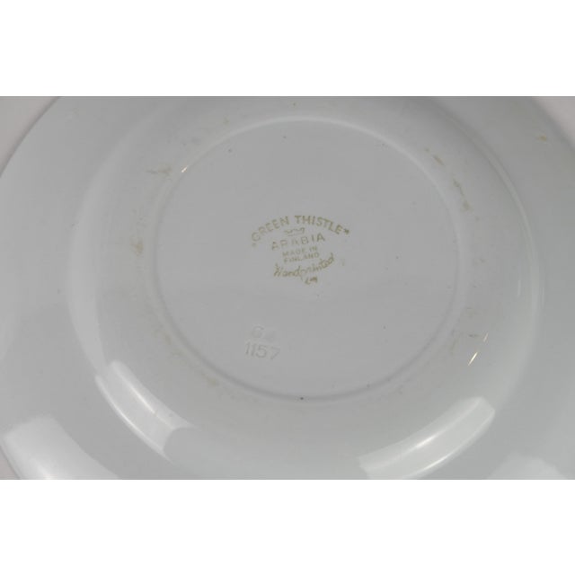 1950s Green Thistle Dinner Plates, Arabia of Finland - Set of 14 For Sale - Image 4 of 4