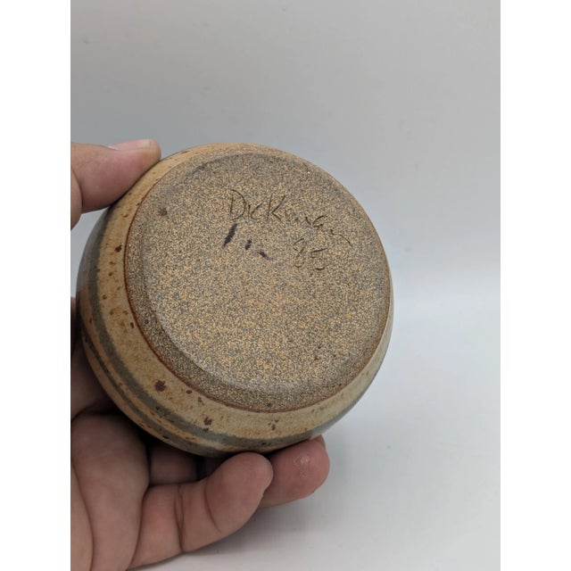 Vintage Ceramic Lidded Pottery Sugar Bowl, Honey Pot, Stoneware, Signed For Sale In Los Angeles - Image 6 of 8