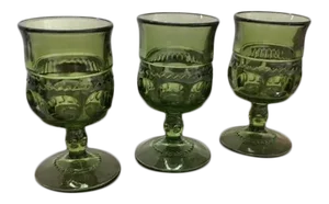 1950s King's Crown Green Cordials - Set of 3