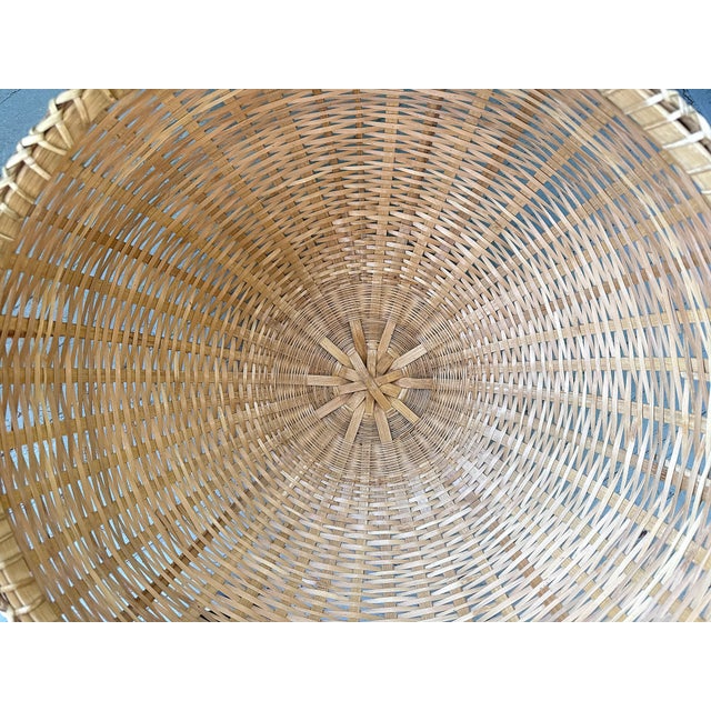 Vintage Chinese Large Winnowing Basket With Handle For Sale In New York - Image 6 of 8