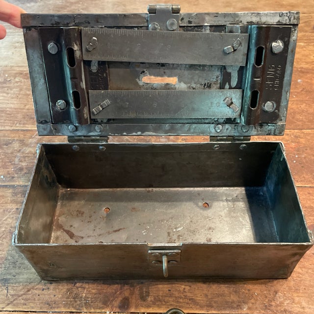 Industrial Antique Money Cash Lock Box For Sale - Image 3 of 10