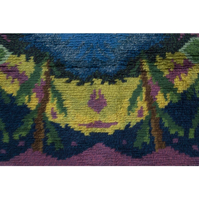 Rug & Kilim Vintage Swedish Rya Wool Rug With Abstract Design by Rug & Kilim, 1950-1959 For Sale - Image 4 of 9