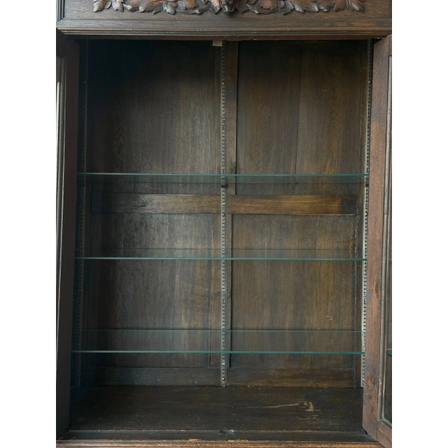 Antique French Hand Carved Wood Cabinet/Buffet 1880s For Sale - Image 4 of 12