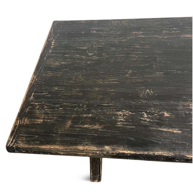 Vintage Black X Worn Elm Dining Table For Sale In Los Angeles - Image 6 of 8