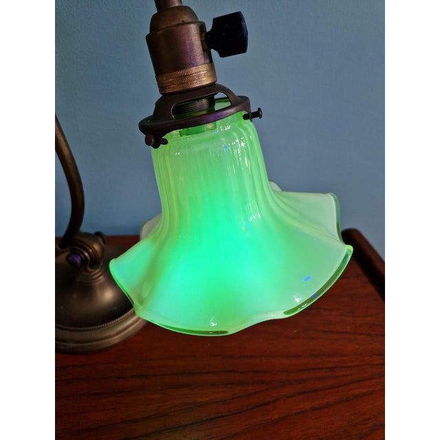 Art Nouveau Desk Lamp in Bronze and Opalescent Glass, 1890s For Sale - Image 13 of 16