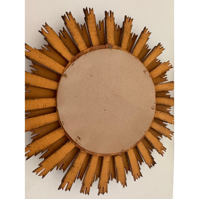 Mid-Century Baroque Italian Sunburst Giltwood Wall Mirror, 1940s For Sale - Image 17 of 18