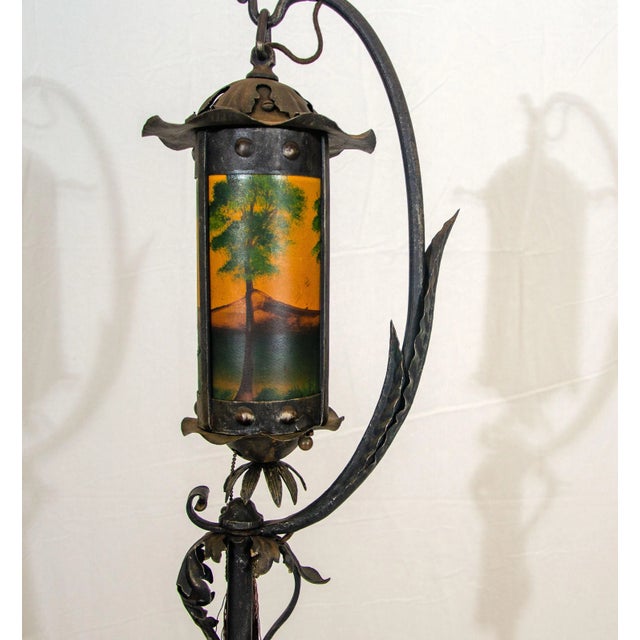 Early 1900's Wrought Iron Floor Lamp For Sale - Image 10 of 12
