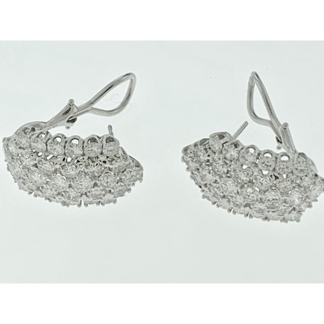 2020s 1960s 12 Carat Diamond Cocktail Stud Earrings in 14 Karat White Gold For Sale - Image 5 of 8