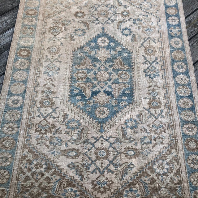 1930s Blue Antique Persian Rug | 4x7 For Sale - Image 5 of 8