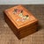 Rosewood Box With Mother of Pearl Bird & Peach Inlay - Chinese Trinket Chest For Sale - Image 9 of 9
