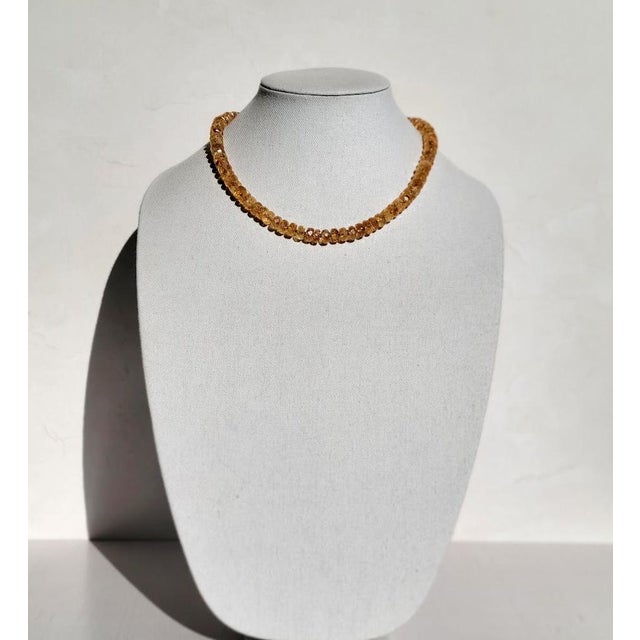 2020s Brazilian Faceted Citrine Beaded Necklace, 19.5 Inches Long For Sale - Image 5 of 8