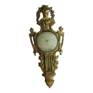 Louis XVI Painted Giltwood Barometer For Sale