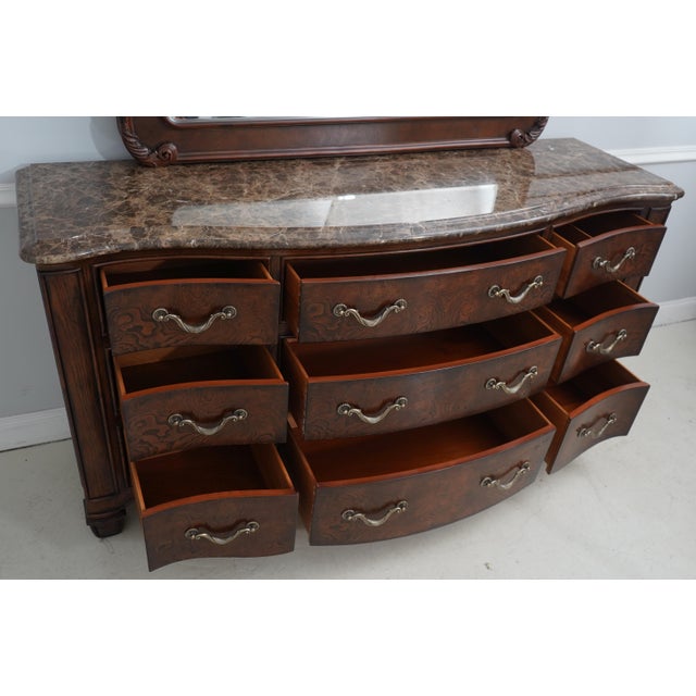 Henredon Henredon Marble Top Dresser W. Large Mirror For Sale - Image 4 of 18