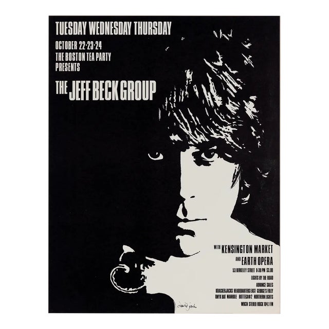 Jeff Beck Group Original Concert Poster for the Boston Tea Party, Boston, 1968 For Sale