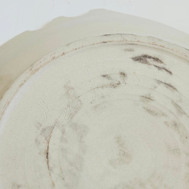 Blue Studio Pottery Serving Plate With Chopstick Rest For Sale - Image 8 of 8