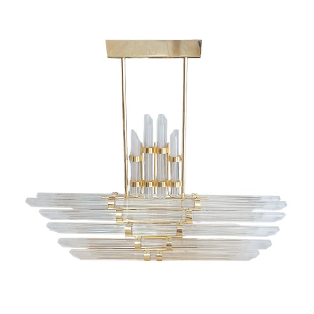 Metal Mid-Century Murano Glass Lamp, 1960s For Sale - Image 7 of 12