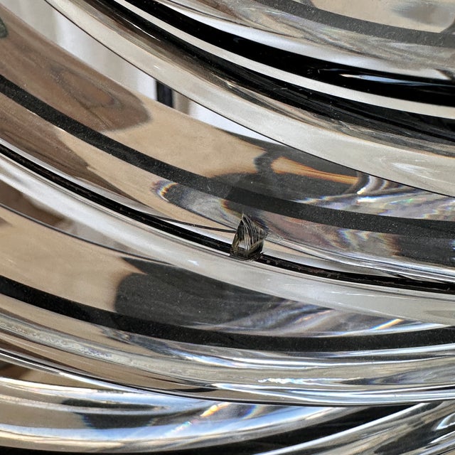 Curved Murano Crystal Glass Ribbon Chandelier attributed to Paolo Venini, 1960s For Sale - Image 14 of 18