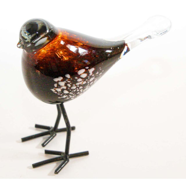 Hand Blown Murano Glass Bird with Metal Legs, 1960s Chairish