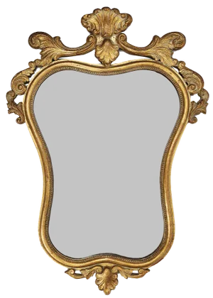20th Century Belgian Baroque Mirror in Gilded Wood, 1950s