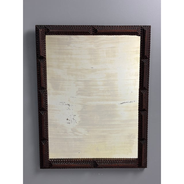 Antique Tramp Art Folk Art Distressed Mirror, Belgian, 1890s For Sale - Image 17 of 17