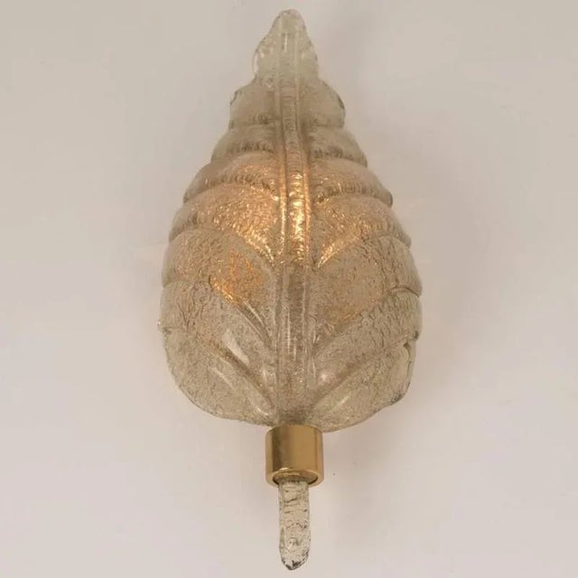 Large Golden Murano Glass Wall Sconces from Barovier & Toso, Italy, 1960s, Set of 2 For Sale - Image 6 of 9