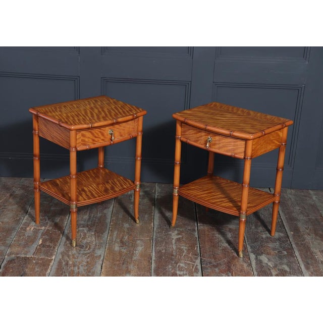 Bedside Tables in Faux Bamboo and Satin Birch, 1980, Set of 2 For Sale - Image 9 of 14