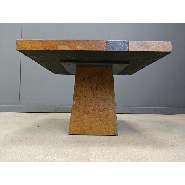 Brutalist Slate Stone Coffee Table, 1980s For Sale - Image 9 of 14