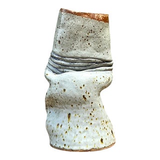 Vintage Abstract Form Ceramic Vase For Sale