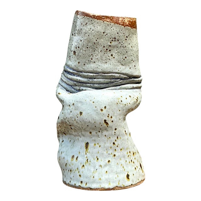 Vintage Abstract Form Ceramic Vase For Sale