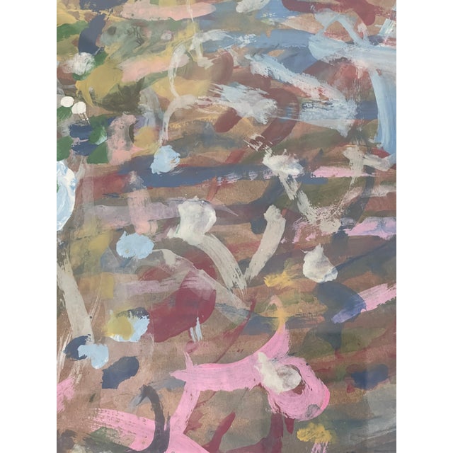 1970s 1970s Abstract Acrylic Painting Signed and Framed For Sale - Image 5 of 5