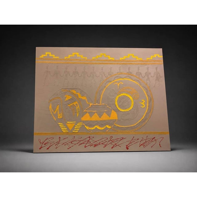 Oversized Southwestern Pottery Relief Canvas Artwork For Sale In Miami - Image 6 of 6