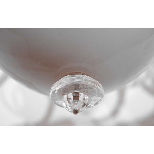 12 Arm Large White Murano Chandelier by Venini For Sale - Image 9 of 10