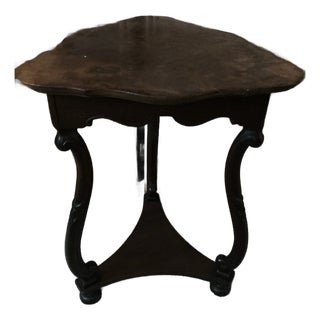 1940s Burled Wood Triangle Occasional Table For Sale