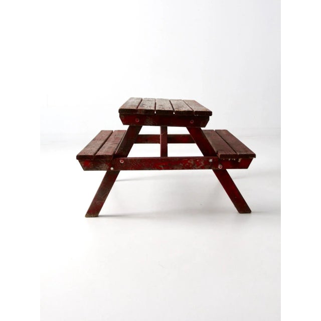 Farmhouse Vintage Children's Picnic Table For Sale - Image 3 of 11