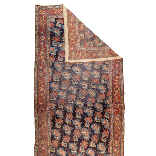 Antique Persian Bidjar Rug 7'1'' x 13'7''. The town and surrounding Kurdish carpets of the eponym city, often in room or...