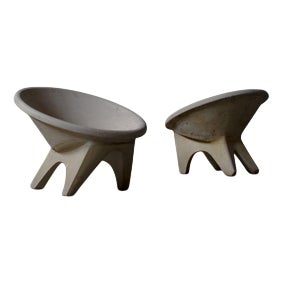 Concrete Sphere Garden Chairs, Italy, 1960s, Set of 2 For Sale