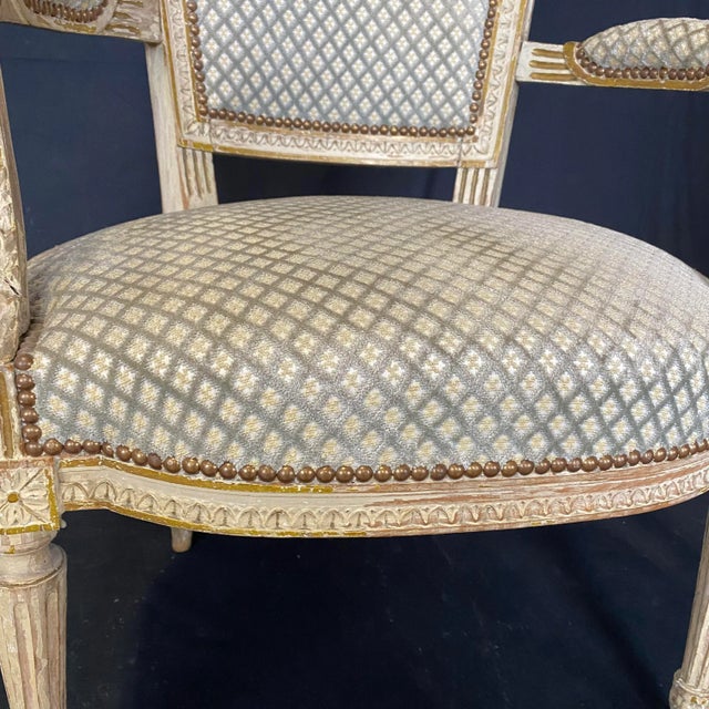 French Louis XVI 19th Century Armchairs -A Pair For Sale In Portland, ME - Image 6 of 13