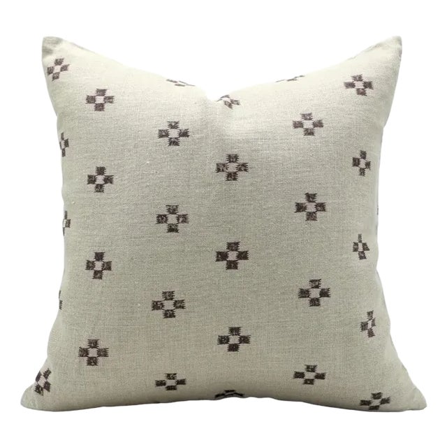 Fabdivine Artistic Cushion Cover 14x14 Inch Floral Prints on Thick Linen- Barfi For Sale