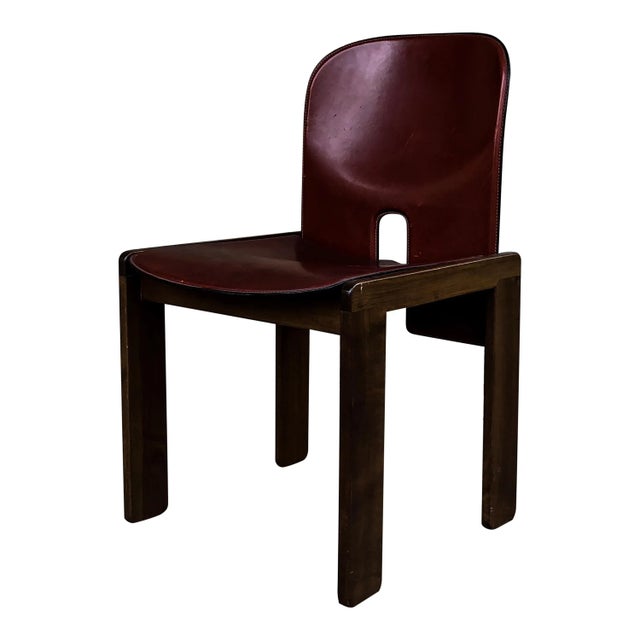Model 121 Dining Chairs in English Red Leather and Walnut by Afra and Tobia Scarpa for Cassina, 1967, Set of 10 For Sale - Image 18 of 18