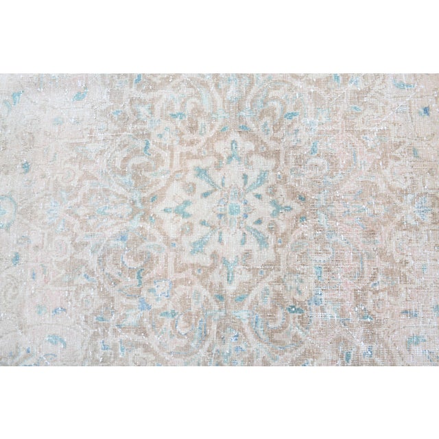 1970s Vintage Persian Handmade Wool Cotton Light Brown Area Rug For Sale - Image 9 of 11