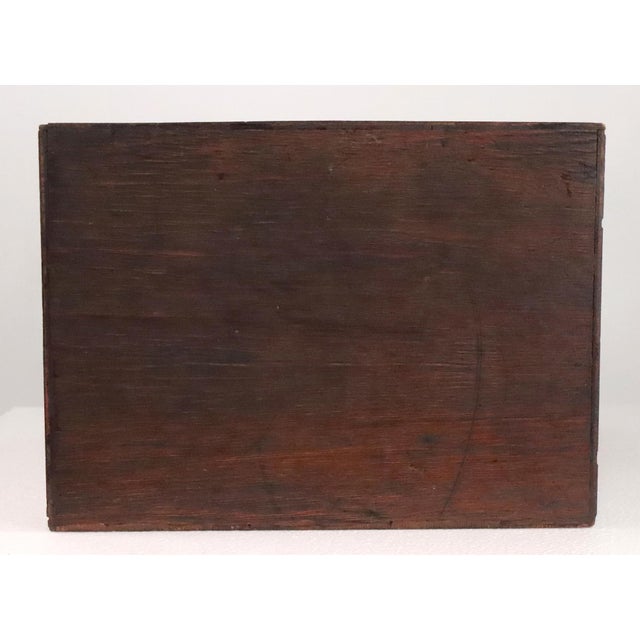 Early 20th Century Handmade Four Drawer Wood Card File For Sale - Image 10 of 11
